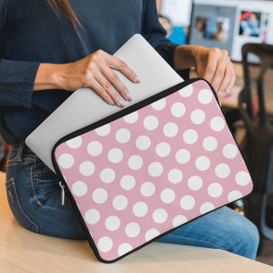 Housse Pour Ordinateur Portable Pois roses, Motif Pointe Polka, Points, Pointe
