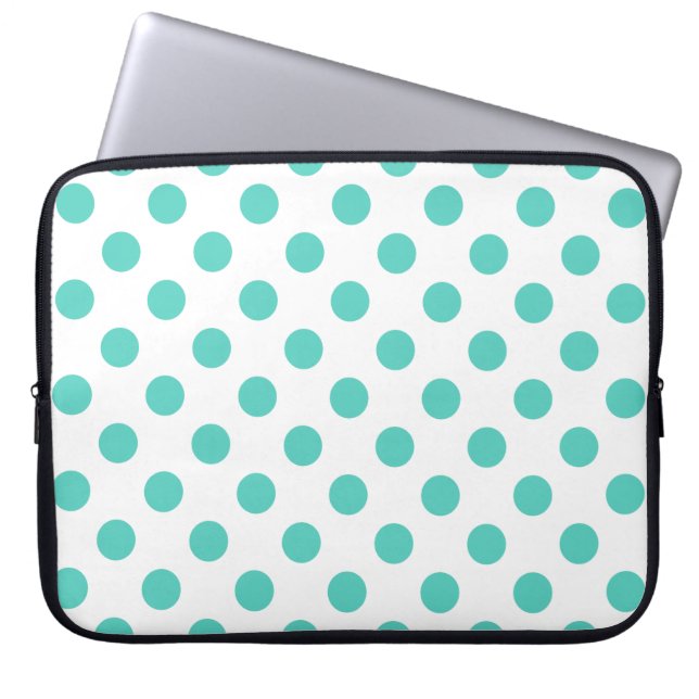 Housse Pour Ordinateur Portable Pois turquoise (Devant)