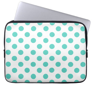 Housse Pour Ordinateur Portable Pois turquoise