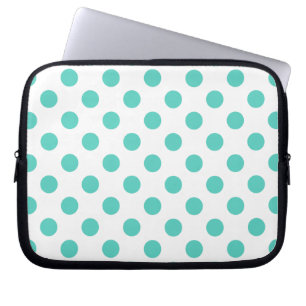 Housse Pour Ordinateur Portable Pois turquoise