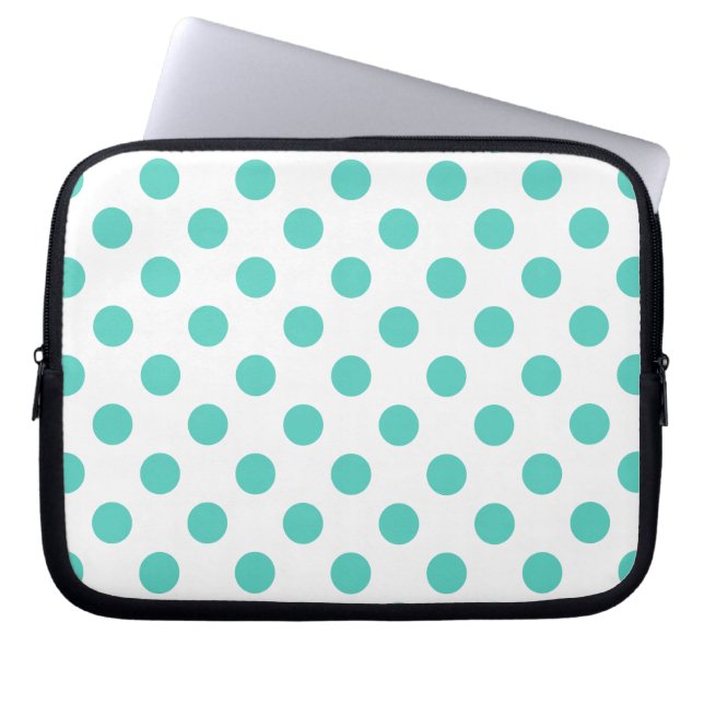 Housse Pour Ordinateur Portable Pois turquoise (Devant)