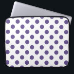 Housse Pour Ordinateur Portable Pois ultra violets sur blanc<br><div class="desc">La couleur de l'année de Pantone pour 2018 est ultra violet.</div>
