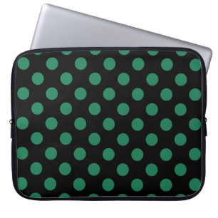 Housse Pour Ordinateur Portable Pois vert et noir