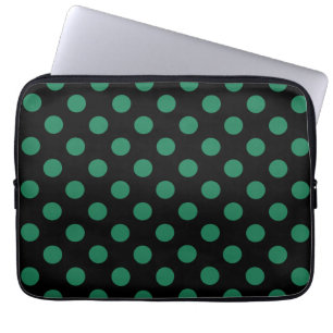 Housse Pour Ordinateur Portable Pois vert et noir