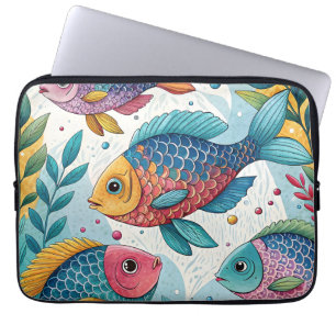 Housse Pour Ordinateur Portable Poisson arc-en-ciel sous-marin