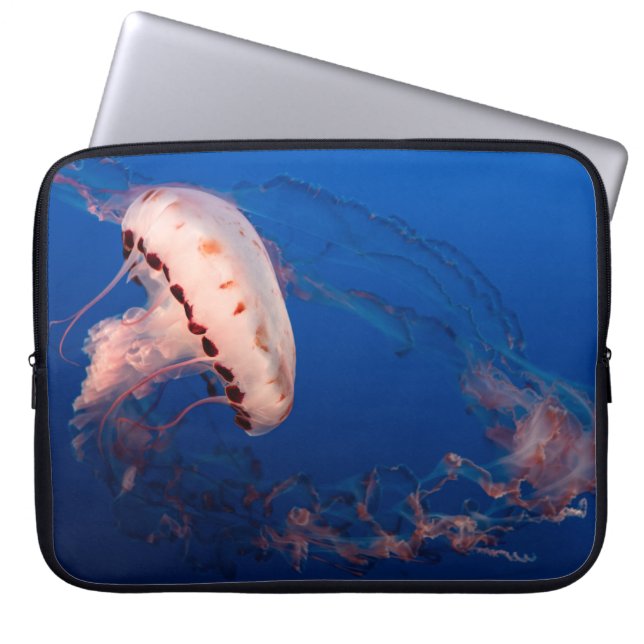 HOUSSE POUR ORDINATEUR PORTABLE POISSON BLANC ET ORANGE (Devant)