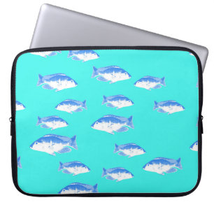 Housse Pour Ordinateur Portable Poisson bleu turquoise
