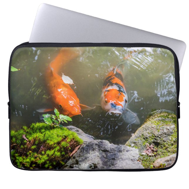 Housse Pour Ordinateur Portable Poisson Koi dans un étang (Devant)