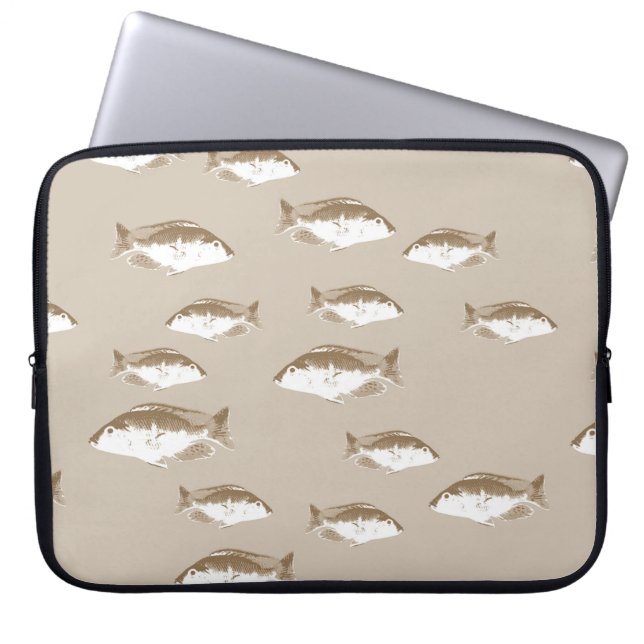Housse Pour Ordinateur Portable poisson sépia (Devant)