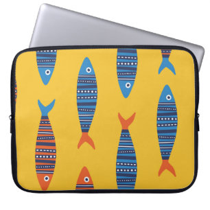 Housse Pour Ordinateur Portable Poissons brillants Illustration de la vie sous-mar