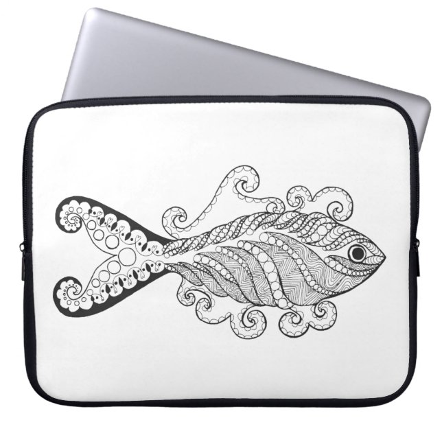 Housse Pour Ordinateur Portable Poissons stylisés (Devant)