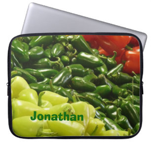 Housse Pour Ordinateur Portable Poivrons de piment personnalisés de douille