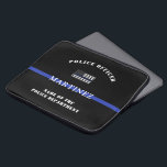 Housse Pour Ordinateur Portable Police de ligne bleue mince personnalisée Police U<br><div class="desc">Officier de police personnalisé Mince Ligne Bleue USA Drapeau Département de police et application de la loi Cadeaux de reconnaissance!</div>