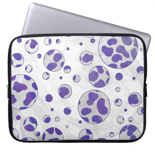 Housse Pour Ordinateur Portable Polka blanc et violet dalmate