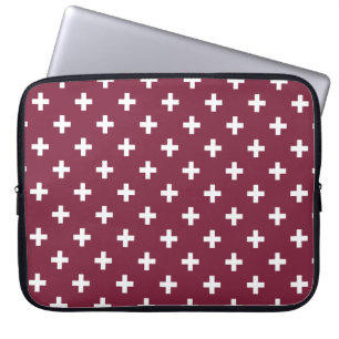 Housse Pour Ordinateur Portable Polka blanche croise sur mûrier