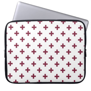 Housse Pour Ordinateur Portable Polka de mûre croise sur blanc