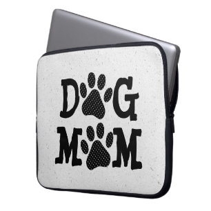 Housse Pour Ordinateur Portable Polka Dot DOG MOM Pawprints