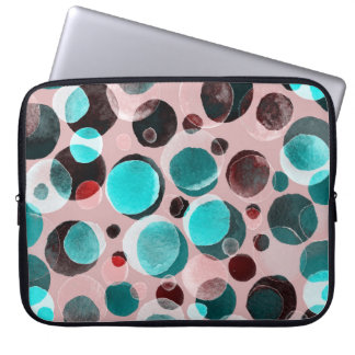 Housse Pour Ordinateur Portable Polka point aquarelle, motif abstrait.