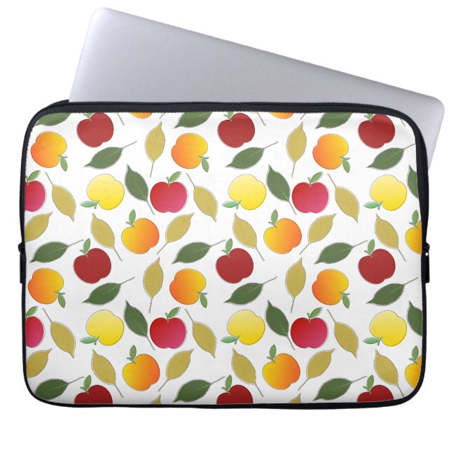 Housse Pour Ordinateur Portable Pommes et Feuilles (Devant)