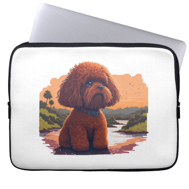 Housse Pour Ordinateur Portable Poodle de jouet mignon (Devant)
