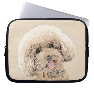 Housse Pour Ordinateur Portable Poodle Miniature Toy Apricot Crème Chien Brown Art