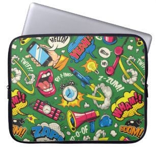 Housse Pour Ordinateur Portable Pop art coloré sans couture motif avec bande dessi