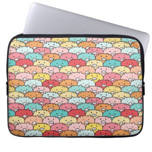 Housse Pour Ordinateur Portable Porcs Colorés Drôle Et Mignons Motif