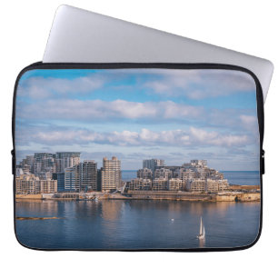 Housse Pour Ordinateur Portable Port de Sliema et gratte-ciel à Malte