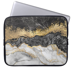 Housse Pour Ordinateur Portable Portable Coque en marbre noir