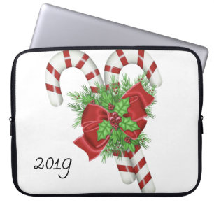 Housse Pour Ordinateur Portable Portable de Noël en néoprène 15 po, canne à canne