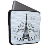 Housse Pour Ordinateur Portable Portable Flourissant Tour Eiffel Bleu (Devant droit)