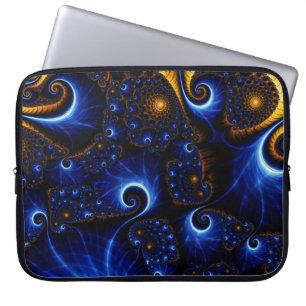 Housse Pour Ordinateur Portable Portable Fractal bleu Abstrait