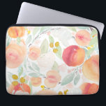 Housse Pour Ordinateur Portable Portable Motif de l'aquarelle Peach Florals<br><div class="desc">Eau Peach Florals Motif Portable Sleeve. Manche élégante pour ordinateur portable avec des illustrations aquarelles de pêches,  de fleurs et de feuillage. Lumineux et joyeux,  parfait pour tout le monde.</div>