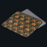 Housse Pour Ordinateur Portable Portable motif Gold et rouge Art déco<br><div class="desc">Motif sans couture or et rouge Art Déco sur un arrière - plan noir changeant.</div>