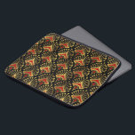 Housse Pour Ordinateur Portable Portable motif Gold et rouge Art déco<br><div class="desc">Motif sans couture or et rouge Art Déco sur un arrière - plan noir changeant.</div>