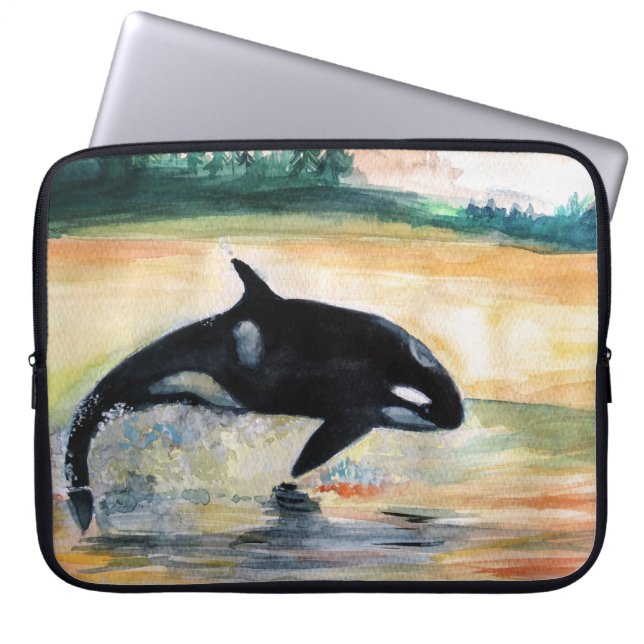 Housse Pour Ordinateur Portable Portable Orca Whale Neoprène 15 pouces (Devant)