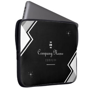 Housse Pour Ordinateur Portable Portable Personnalisé Noir Et Blanc Moderne