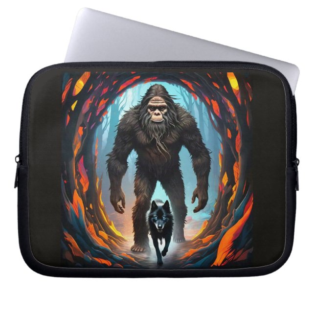 Housse Pour Ordinateur Portable Portail Bigfoot et Wolf (Devant)