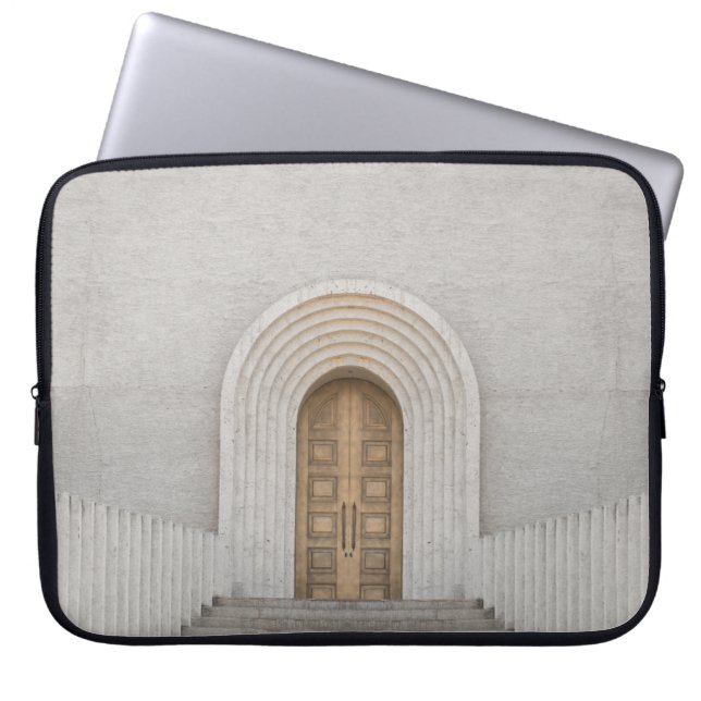 HOUSSE POUR ORDINATEUR PORTABLE PORTE BROWN EN BOIS (Devant)