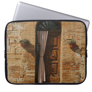 Housse Pour Ordinateur Portable PORTE Brown EN BOIS SUR MUR BROWN EN BRIQUE