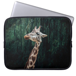 HOUSSE POUR ORDINATEUR PORTABLE PORTRAIT DE GIRAFFE CUIT