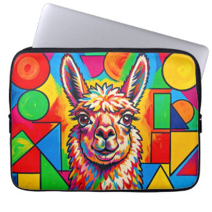 Housse Pour Ordinateur Portable Portrait de lama vibrant dans le style Pop Art