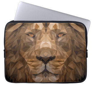 Housse Pour Ordinateur Portable Portrait de lion géométrique