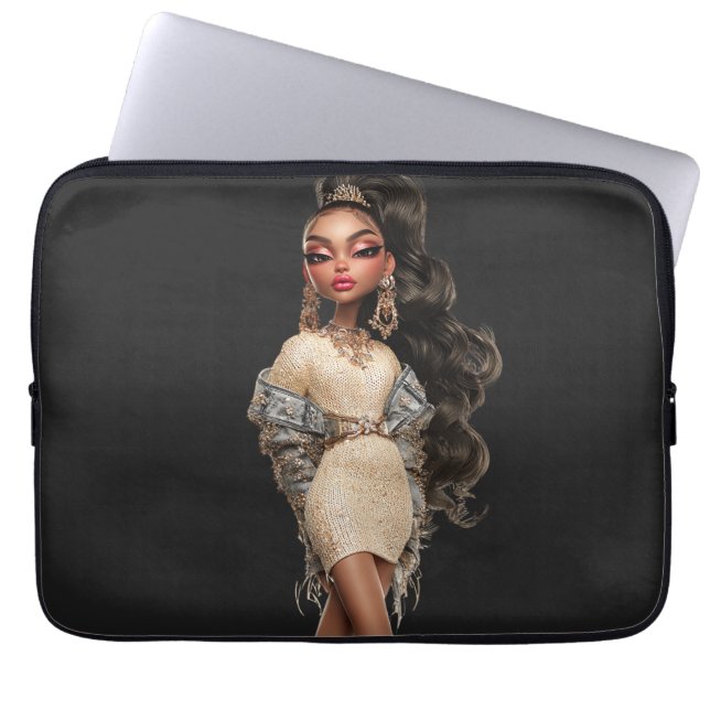 Housse pour ordinateur portable Portrait de mode O (Devant)
