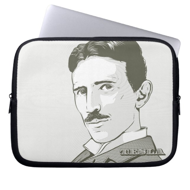 Housse Pour Ordinateur Portable Portrait de Nikola Tesla (Devant)