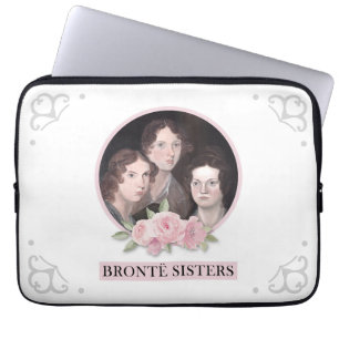 Housse Pour Ordinateur Portable Portrait de soeurs Bronte avec roses roses roses