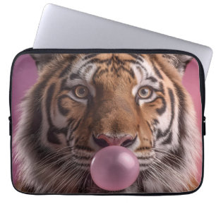 Housse Pour Ordinateur Portable Portrait de tigre du Bengale soufflant du bubble-g