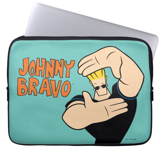 Housse Pour Ordinateur Portable Pose de trame photo Johnny Bravo (Devant)