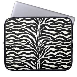 Housse Pour Ordinateur Portable Poster de animal sauvage, Zebra en Lapon noir et b