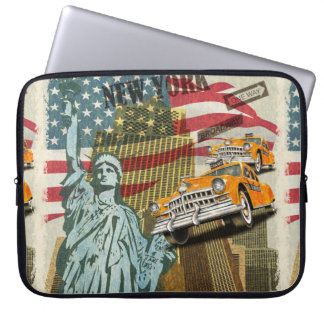 Housse Pour Ordinateur Portable Poster vintage de New York.
